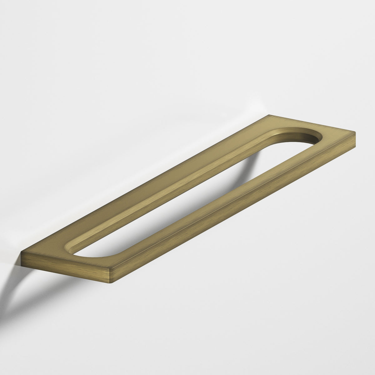 Colonial Bronze 886 Squared Front Racetrack Pull, 1-3/4 in Projection - Matte Antique Satin Brass