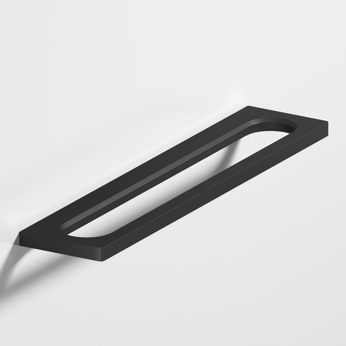 Colonial Bronze 886 Squared Front Racetrack Pull, 1-3/4 in Projection - Matte Satin Black