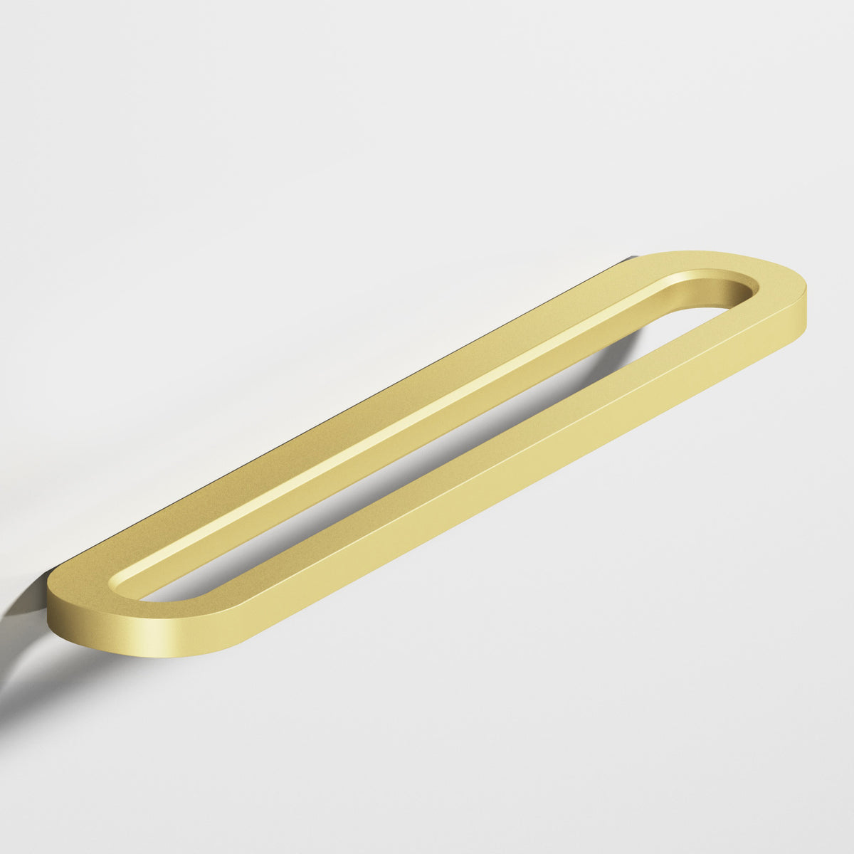 Colonial Bronze 890 Fully Rounded Racetrack Knob and Pull, 1-1/2 in Projection - Matte Satin Brass