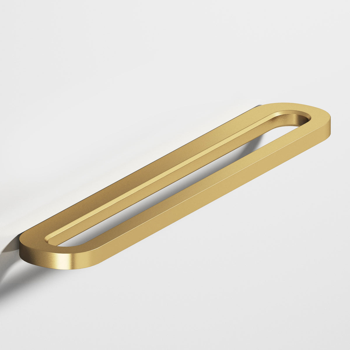 Colonial Bronze 890 Fully Rounded Racetrack Knob and Pull, 1-1/2 in Projection - Satin Brass