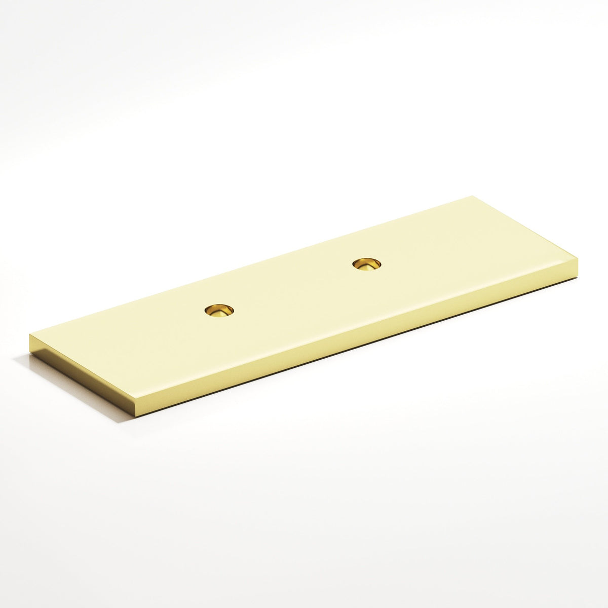 Colonial Bronze 9420 Offset Rectangular Backplate, 1 in Wide, for 420, 457 and 458 Series - Polished Brass