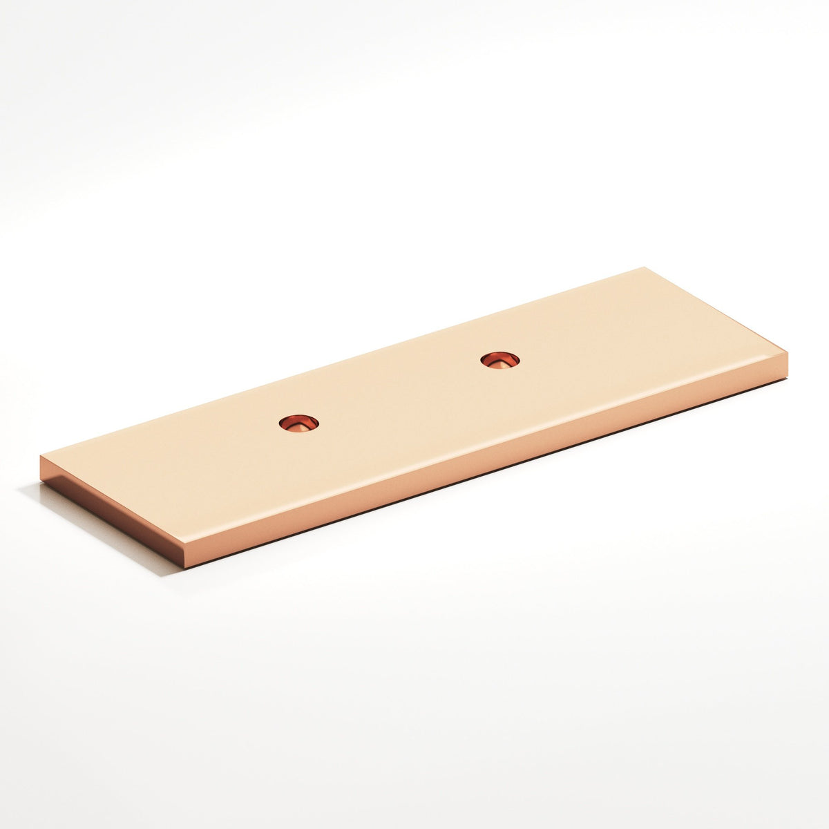 Colonial Bronze 9420 Offset Rectangular Backplate, 1 in Wide, for 420, 457 and 458 Series - Polished Copper