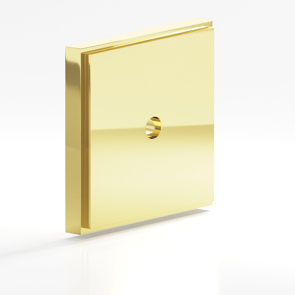 Colonial Bronze 9624 Stepped Square Backplate, 1-1/2 in, for 8-32 Screw - Polished Brass