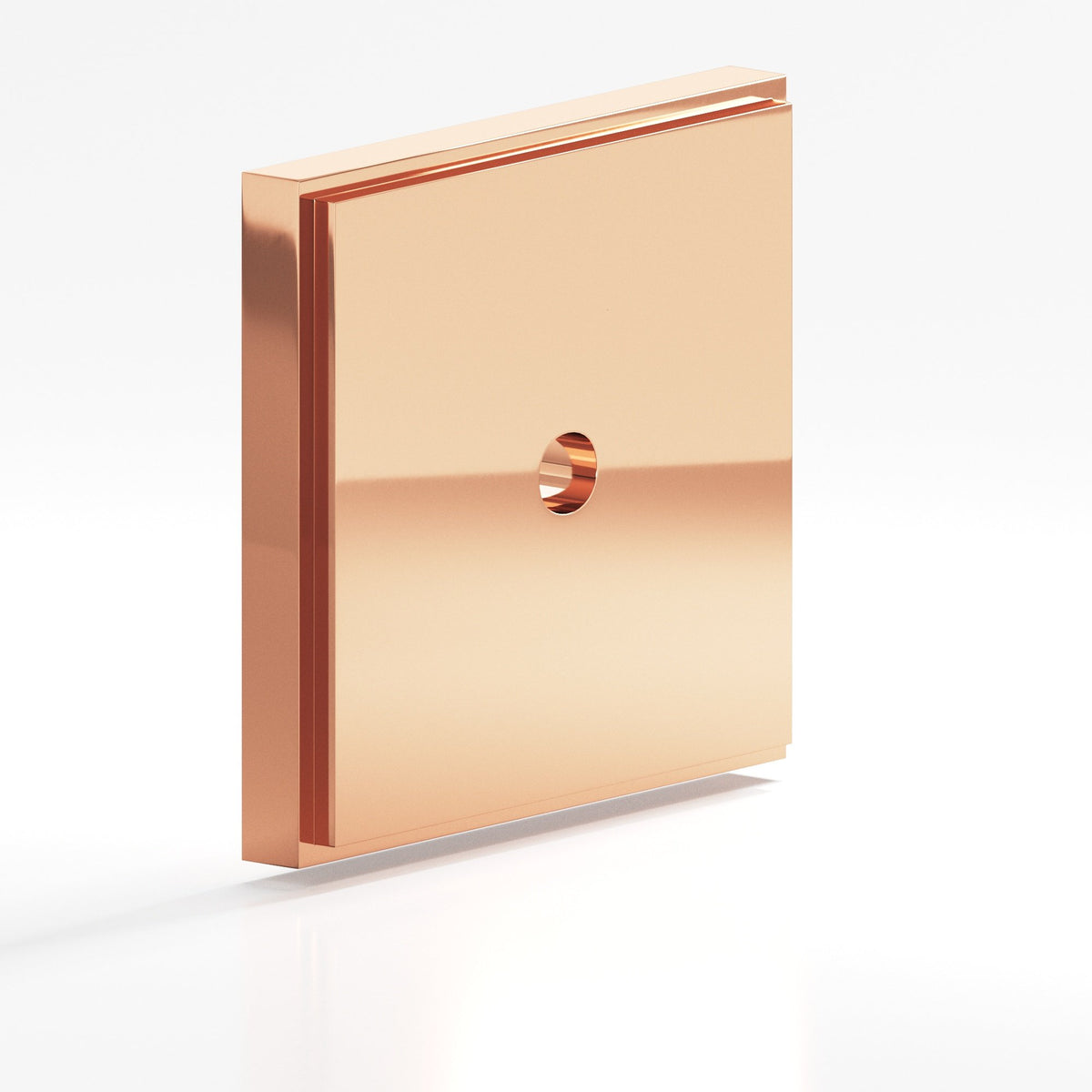 Colonial Bronze 9624 Stepped Square Backplate, 1-1/2 in, for 8-32 Screw - Polished Copper