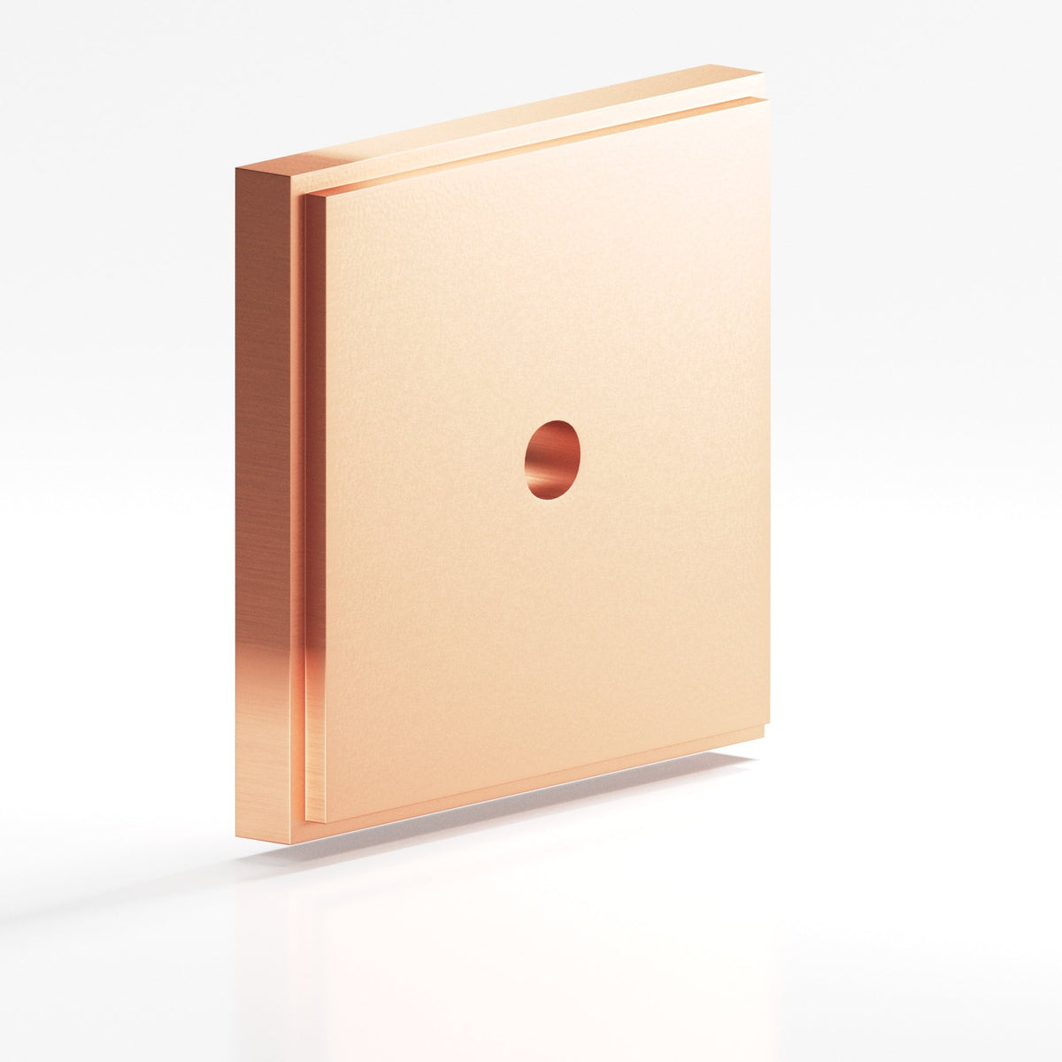 Colonial Bronze 9623 Stepped Square Backplate, 1-1/4 in, for 8-32 Screw - Matte Satin Copper