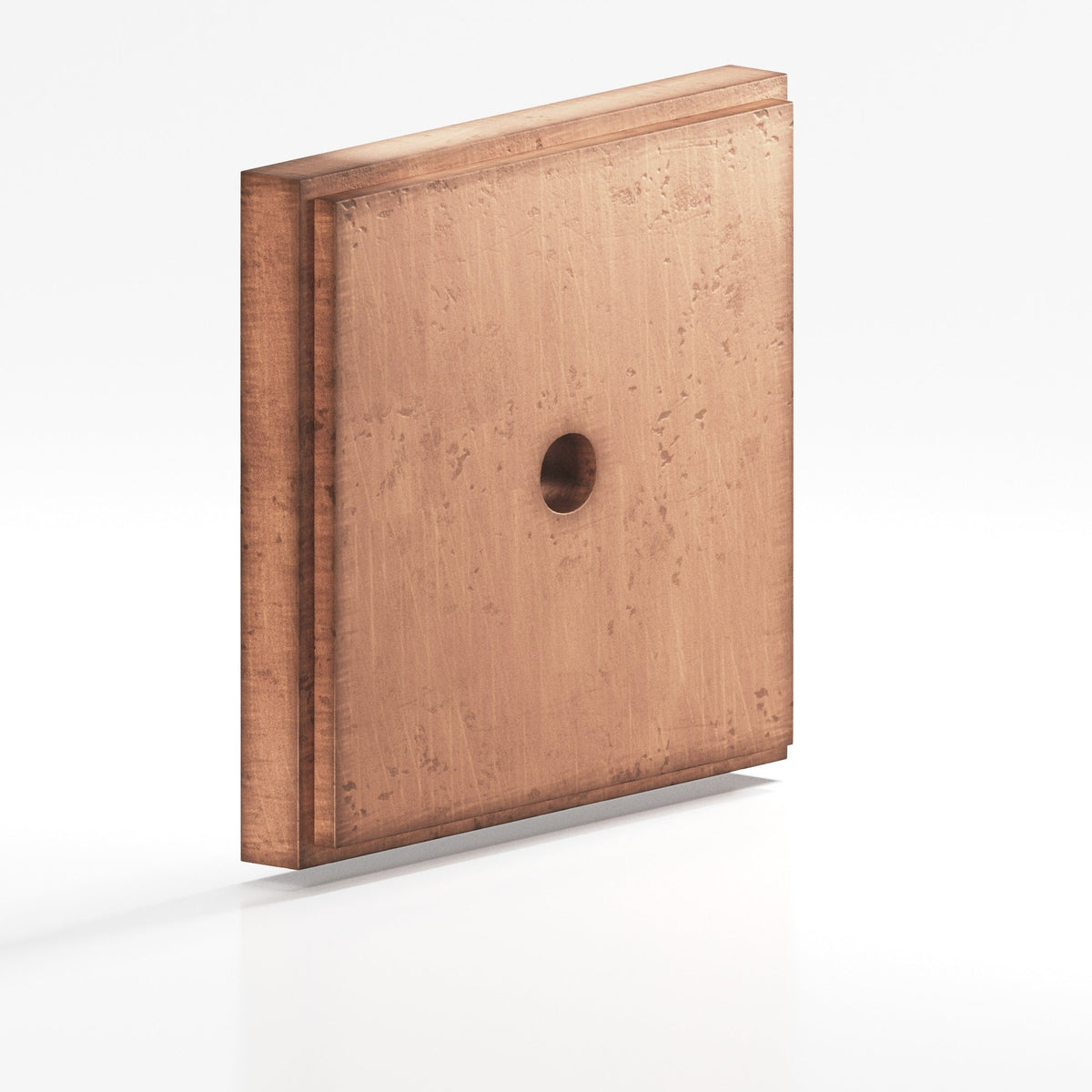 Colonial Bronze 9623 Stepped Square Backplate, 1-1/4 in, for 8-32 Screw - Distressed Antique Copper