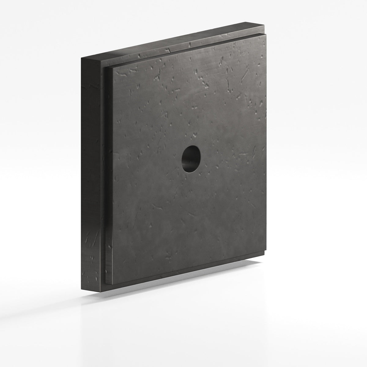 Colonial Bronze 9623 Stepped Square Backplate, 1-1/4 in, for 8-32 Screw - Distressed Satin Black