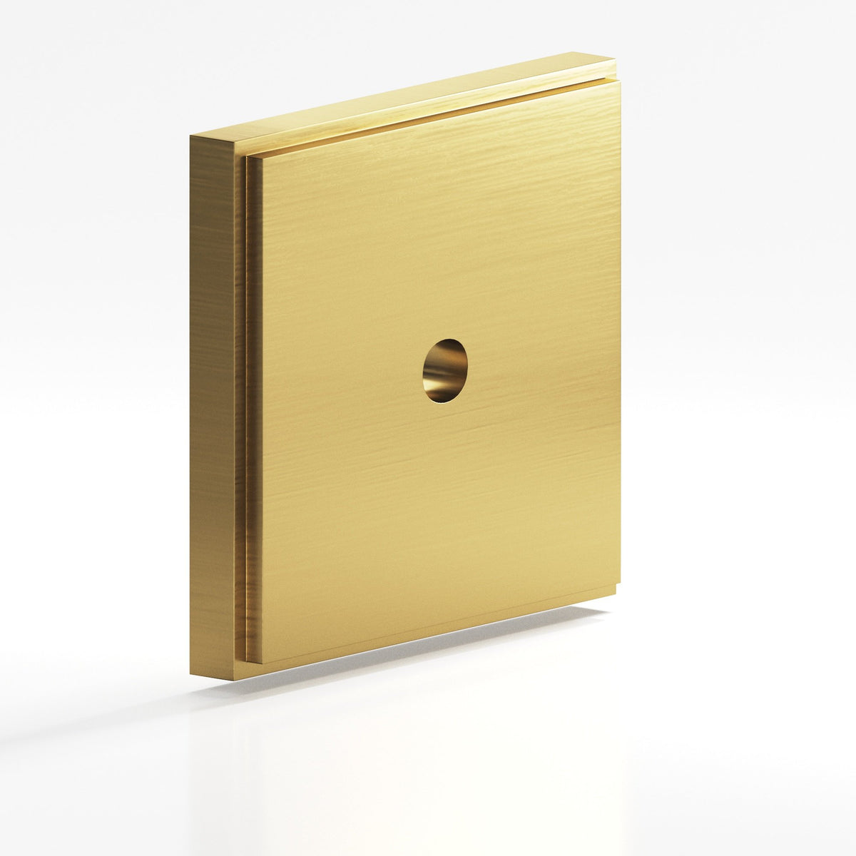 Colonial Bronze 9945 Stepped Square Backplate, 1 in, for 8-32 Screw - Satin Brass