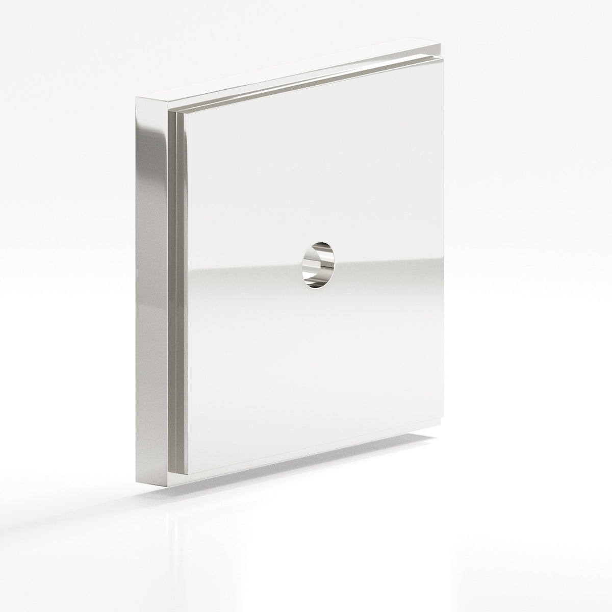 Colonial Bronze 9945 Stepped Square Backplate, 1 in, for 8-32 Screw - Polished Nickel