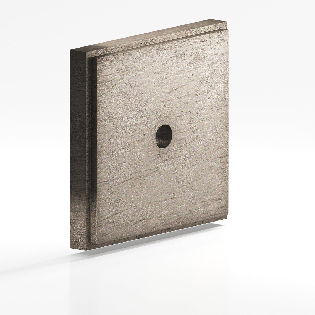 Colonial Bronze 9624 Stepped Square Backplate, 1-1/2 in, for 8-32 Screw - Distressed Pewter