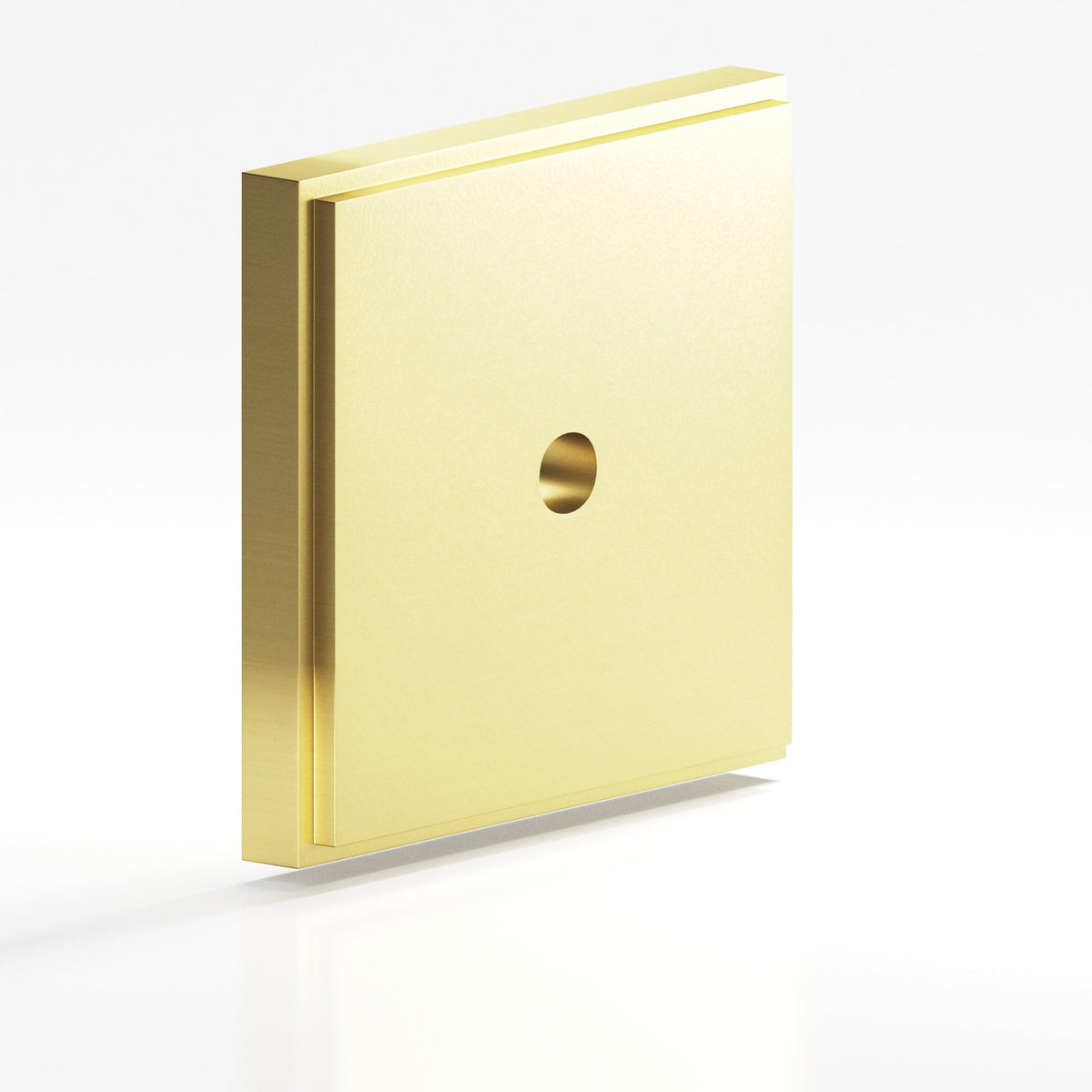 Colonial Bronze 9623 Stepped Square Backplate, 1-1/4 in, for 8-32 Screw - Matte Satin Brass
