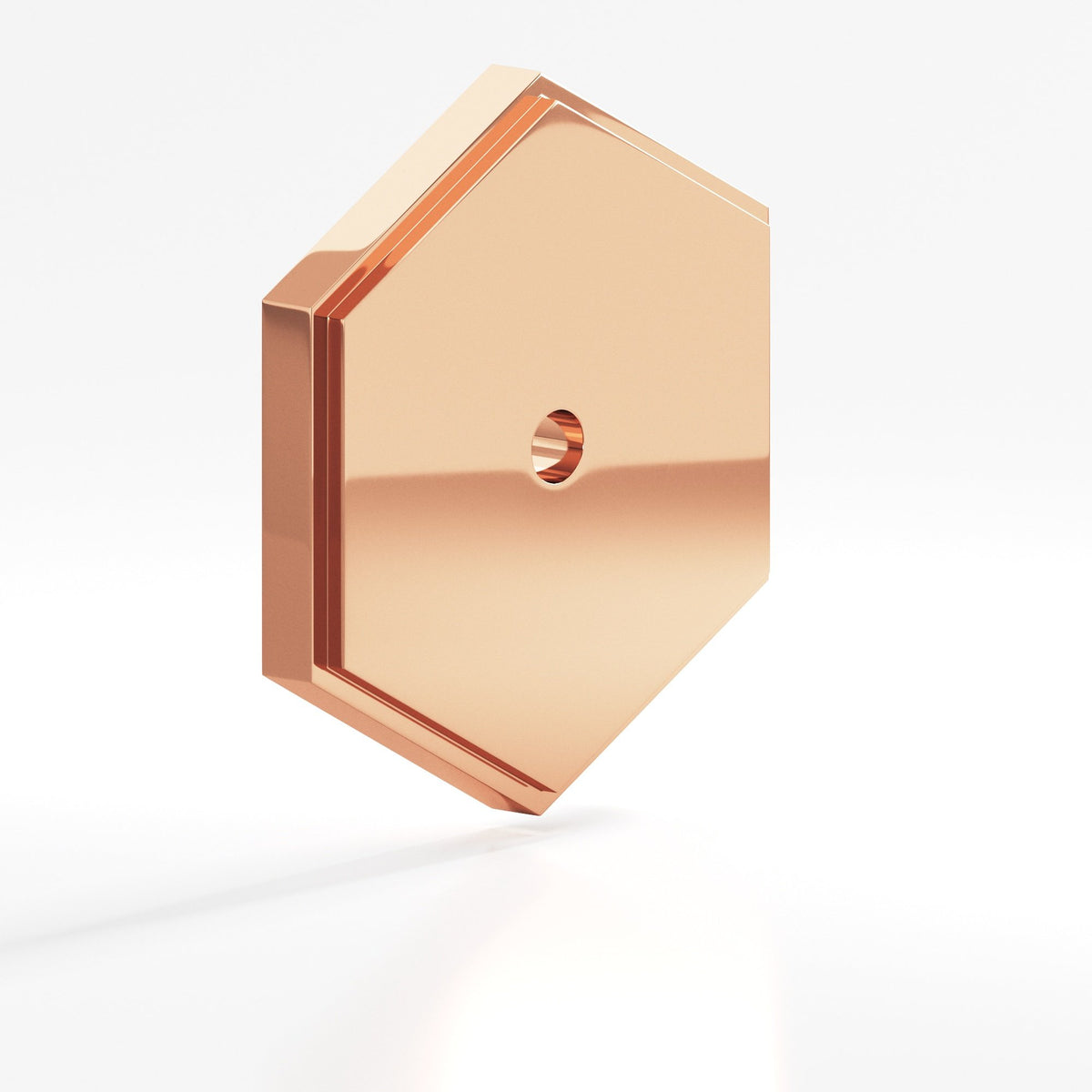 Colonial Bronze 9626 Stepped Hexagonal Backplate, 1-1/4 in, for 8-32 Screw - Polished Copper