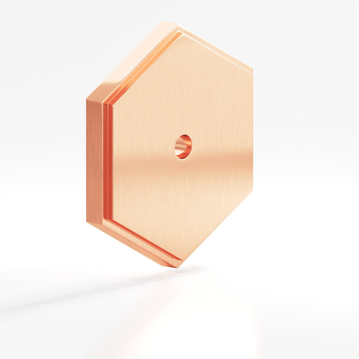 Colonial Bronze 9627 Stepped Hexagonal Backplate, 1-1/2 in, for 8-32 Screw - Satin Copper