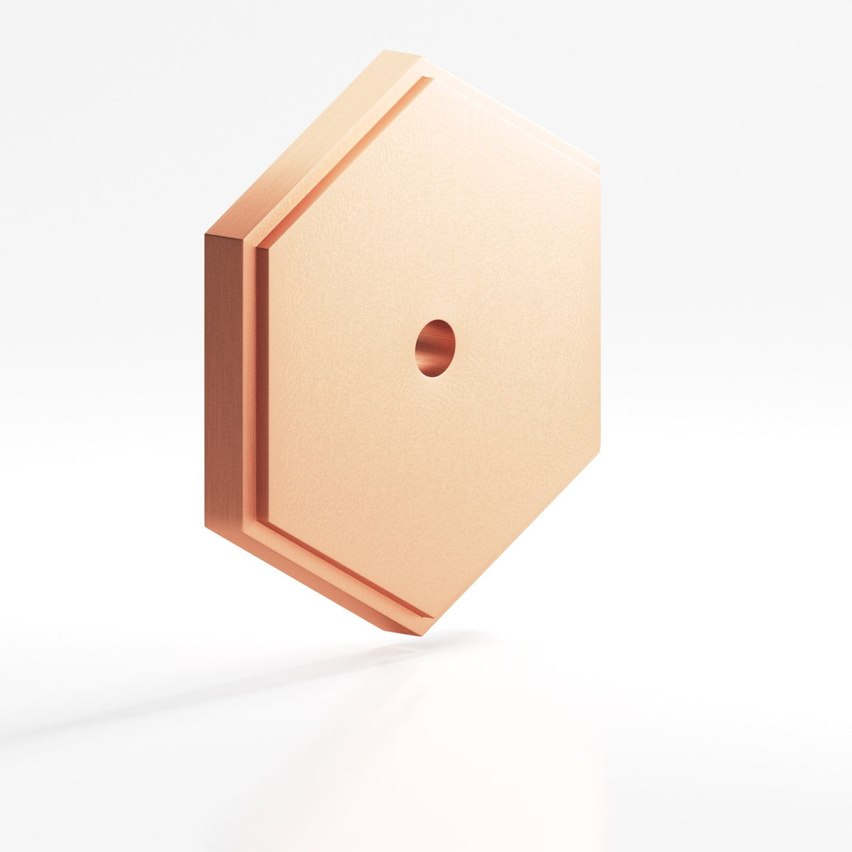 Colonial Bronze 9628 Stepped Hexagonal Backplate, 1-3/4 in, for 8-32 Screw - Matte Satin Copper
