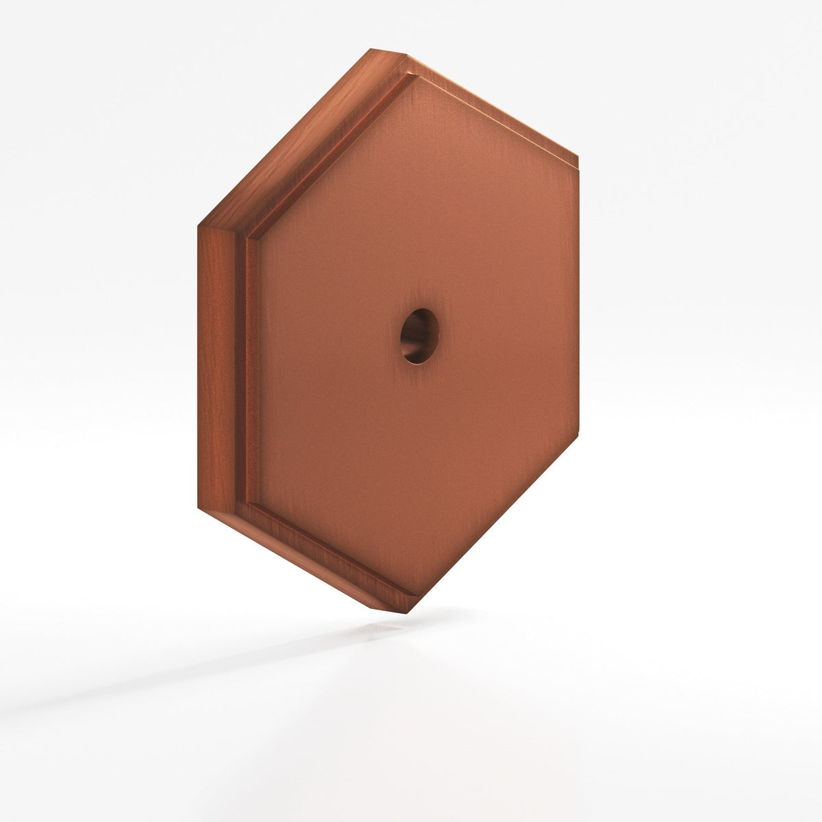 Colonial Bronze 9627 Stepped Hexagonal Backplate, 1-1/2 in, for 8-32 Screw - Matte Antique Copper