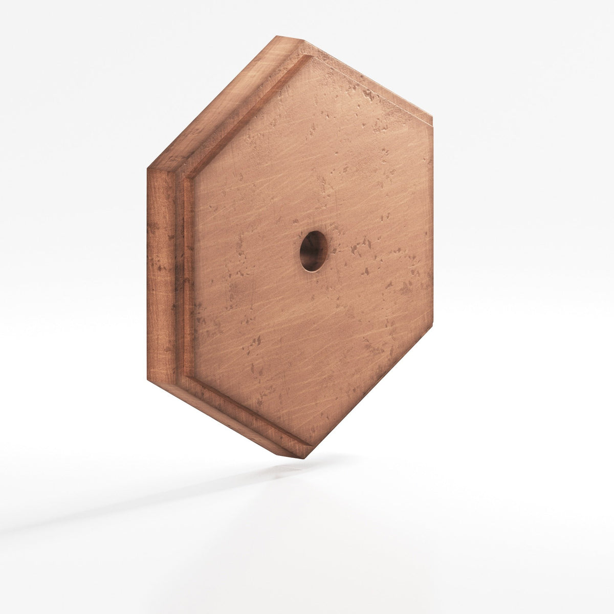 Colonial Bronze 9626 Stepped Hexagonal Backplate, 1-1/4 in, for 8-32 Screw - Distressed Antique Copper
