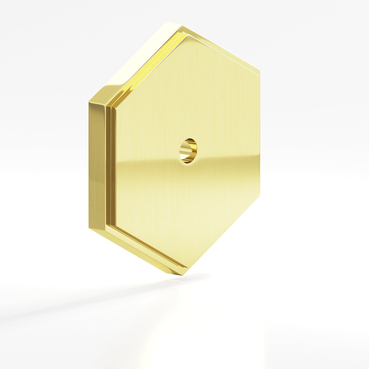 Colonial Bronze 9626 Stepped Hexagonal Backplate, 1-1/4 in, for 8-32 Screw - Unlacquered Polished Brass