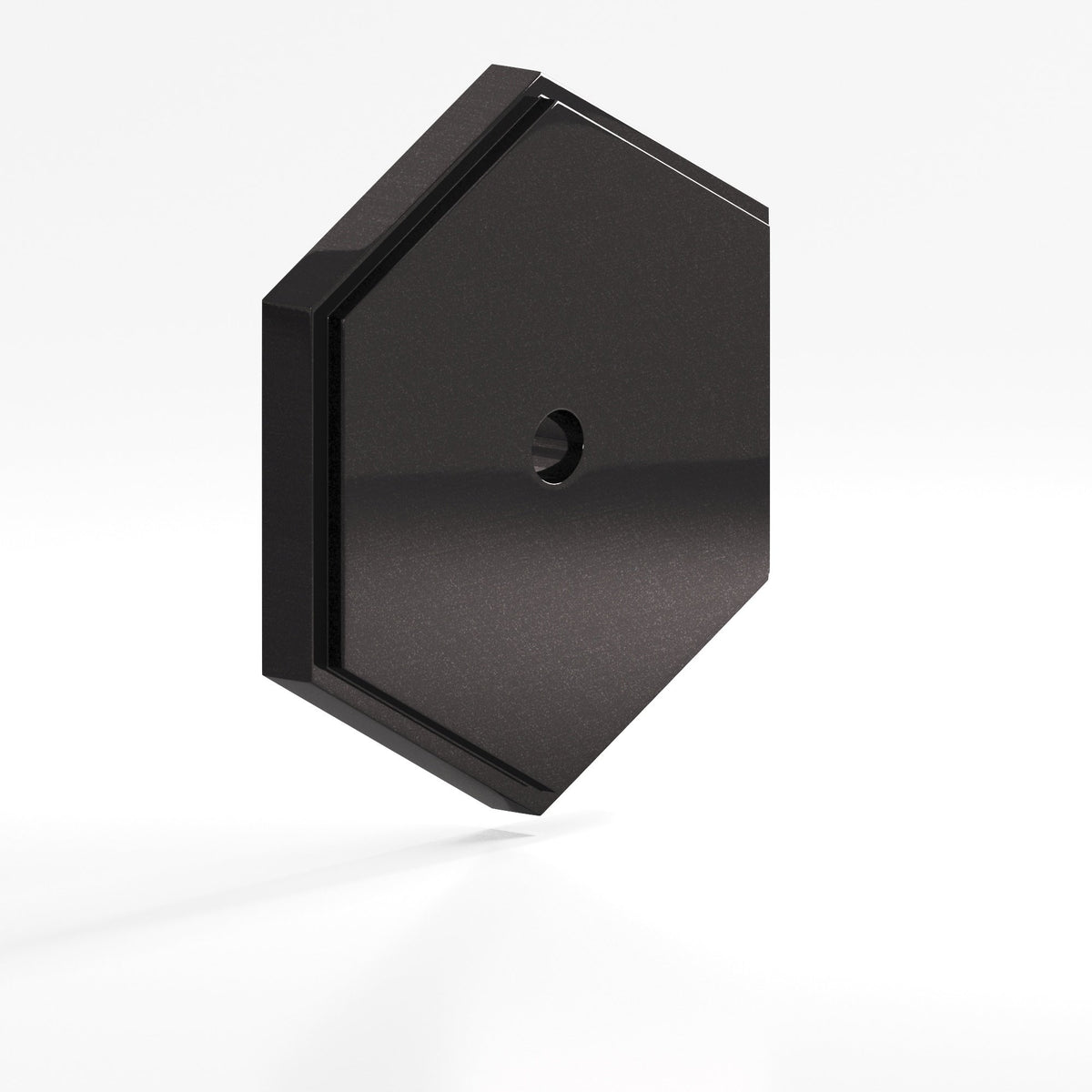 Colonial Bronze 9626 Stepped Hexagonal Backplate, 1-1/4 in, for 8-32 Screw - Satin Black