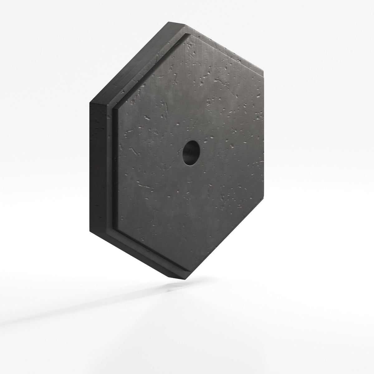 Colonial Bronze 9627 Stepped Hexagonal Backplate, 1-1/2 in, for 8-32 Screw - Distressed Satin Black