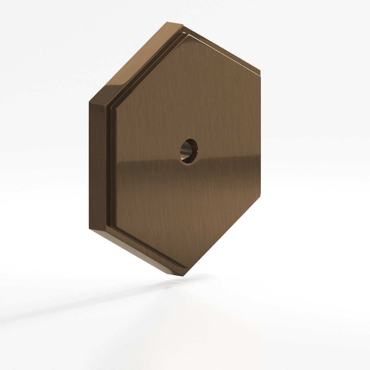 Colonial Bronze 9626 Stepped Hexagonal Backplate, 1-1/4 in, for 8-32 Screw - Light Statuary Bronze