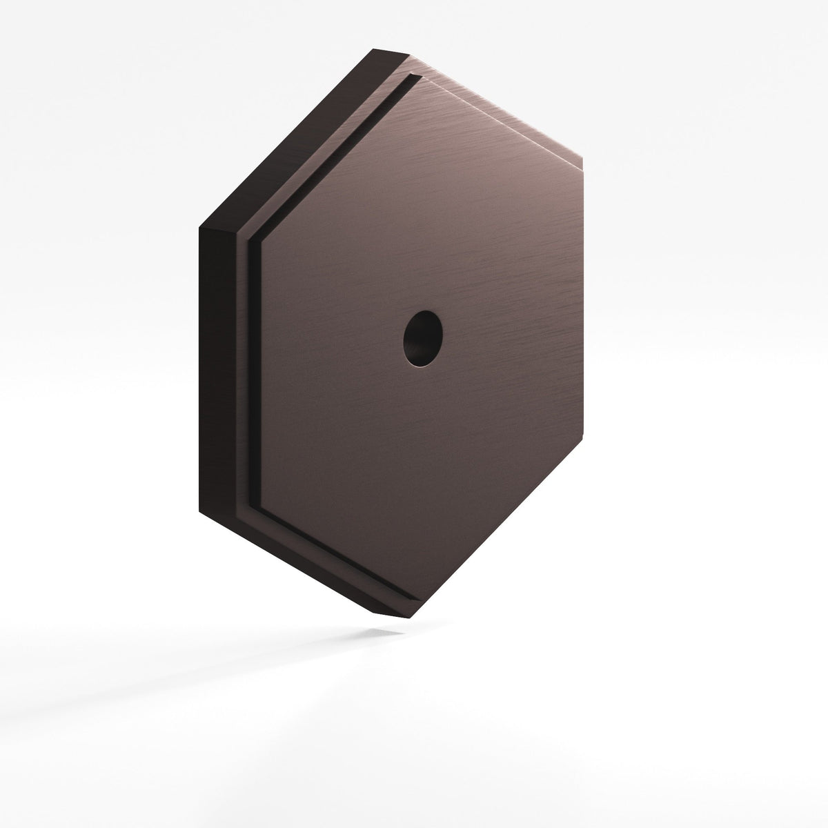 Colonial Bronze 9628 Stepped Hexagonal Backplate, 1-3/4 in, for 8-32 Screw - Matte Dark Statuary Bronze