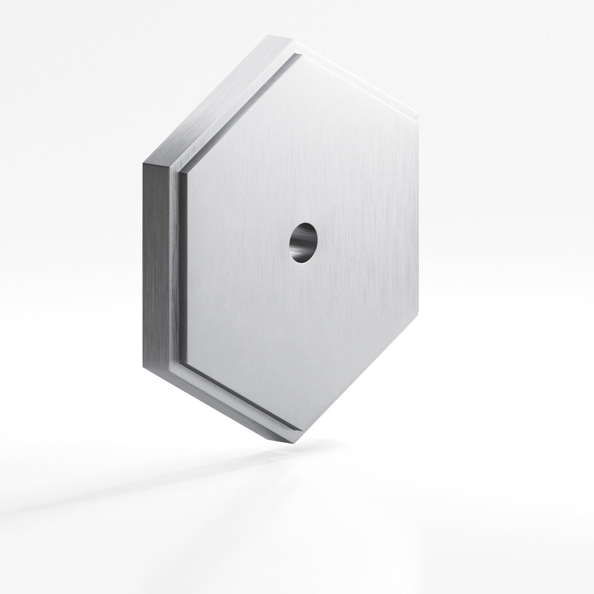 Colonial Bronze 9626 Stepped Hexagonal Backplate, 1-1/4 in, for 8-32 Screw - Matte Satin Chrome