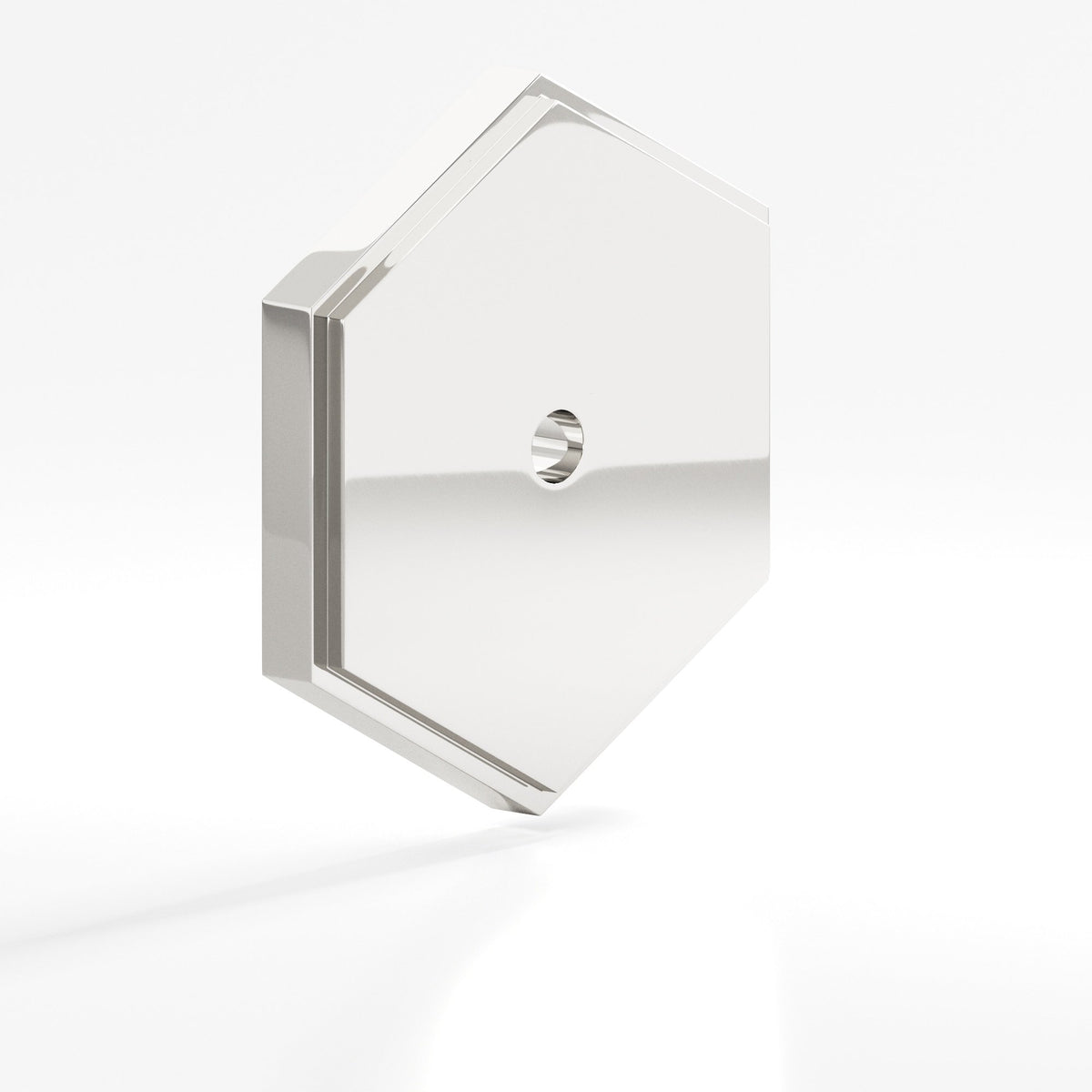 Colonial Bronze 9626 Stepped Hexagonal Backplate, 1-1/4 in, for 8-32 Screw - Polished Nickel