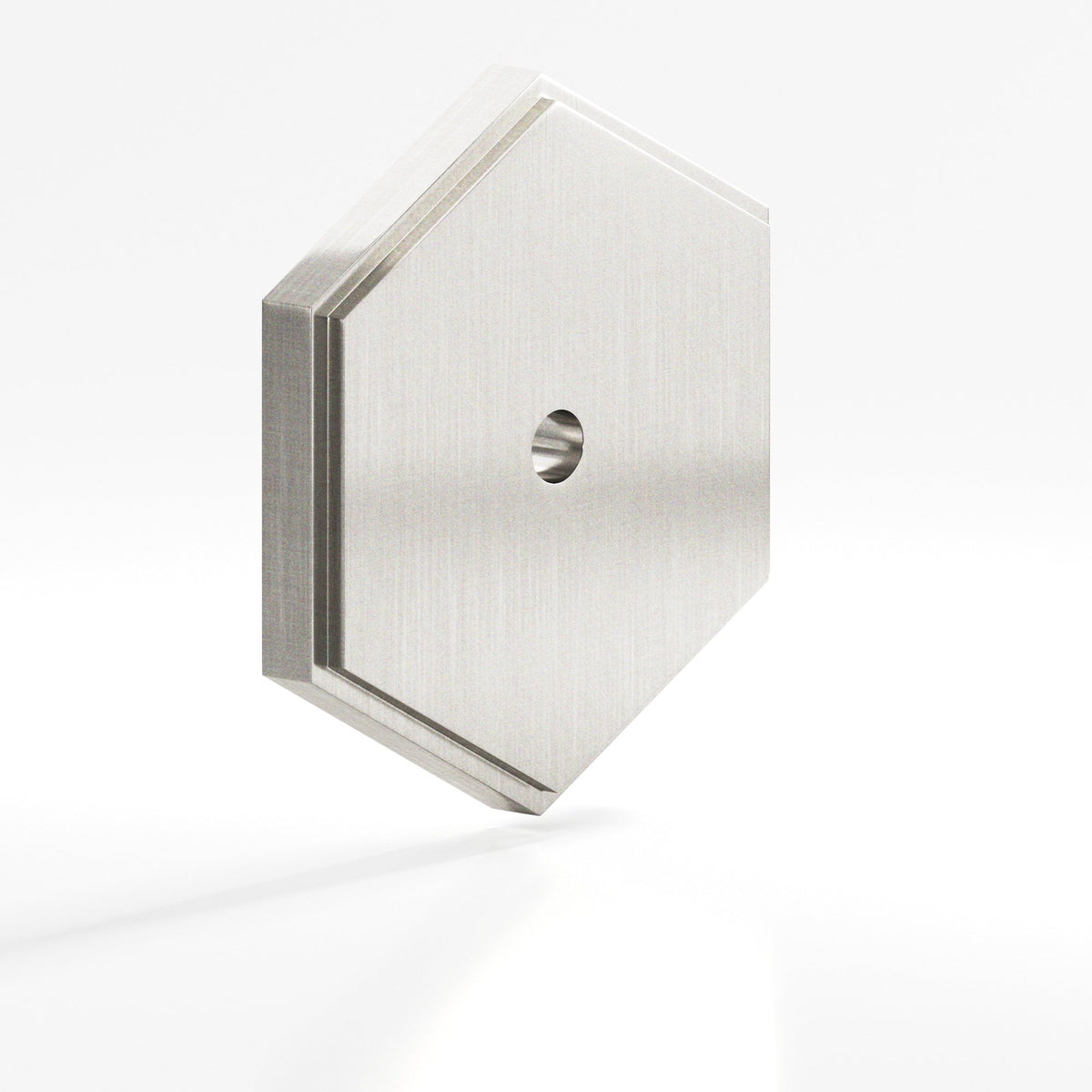 Colonial Bronze 9627 Stepped Hexagonal Backplate, 1-1/2 in, for 8-32 Screw - Satin Nickel