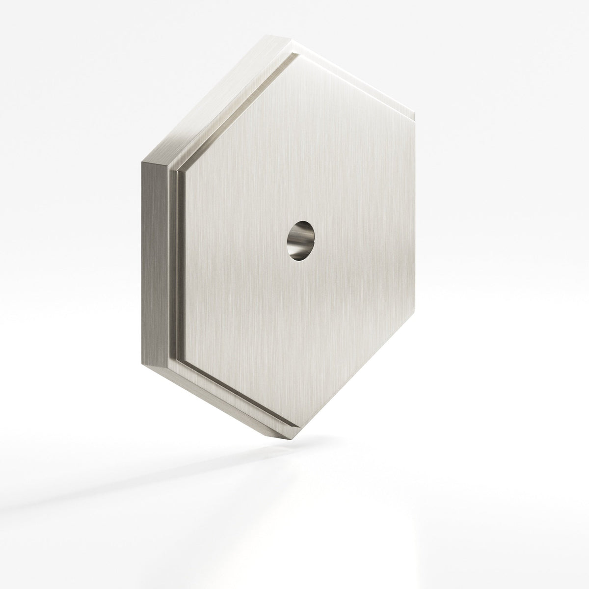 Colonial Bronze 9626 Stepped Hexagonal Backplate, 1-1/4 in, for 8-32 Screw - Nickel Stainless