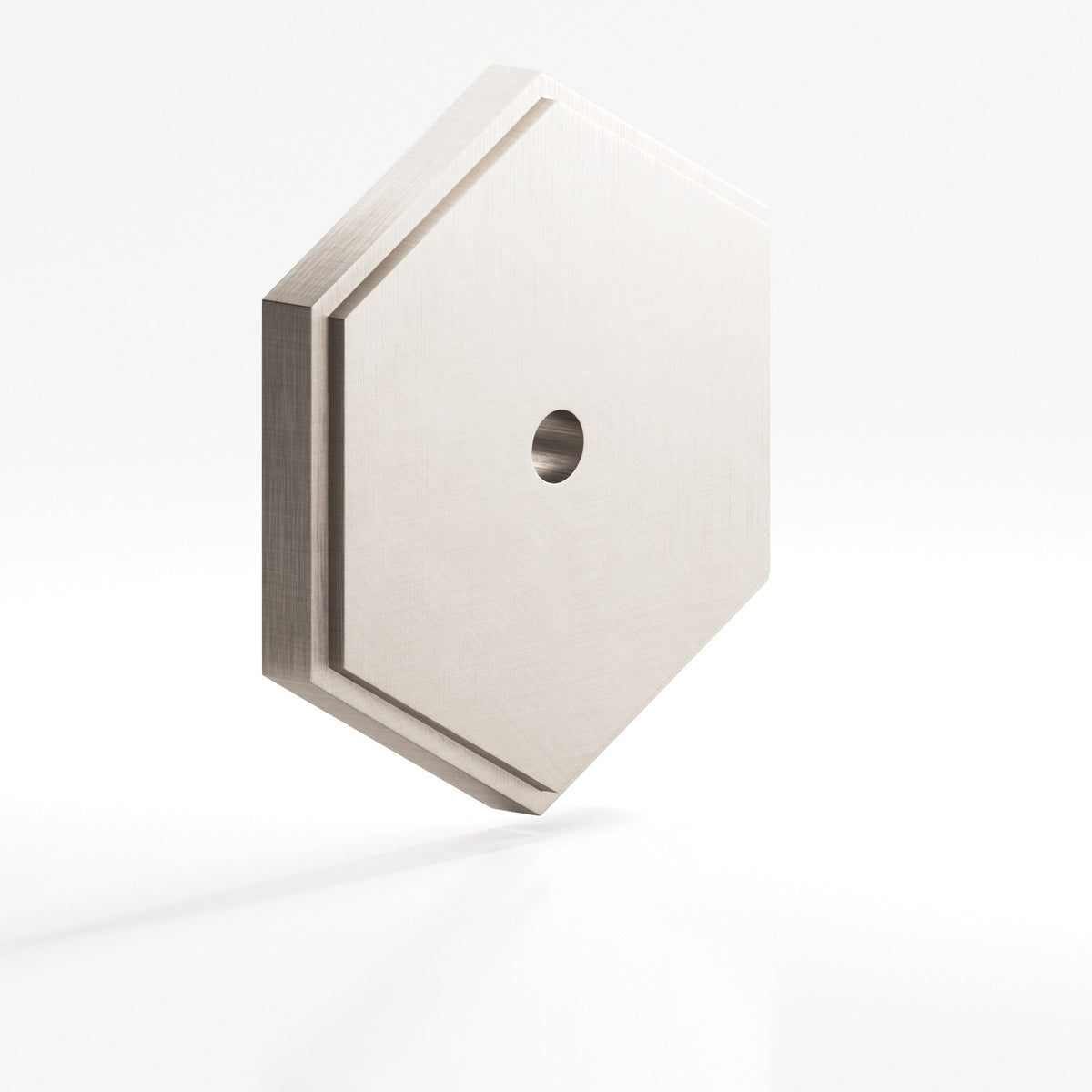Colonial Bronze 9626 Stepped Hexagonal Backplate, 1-1/4 in, for 8-32 Screw - Matte Satin Nickel