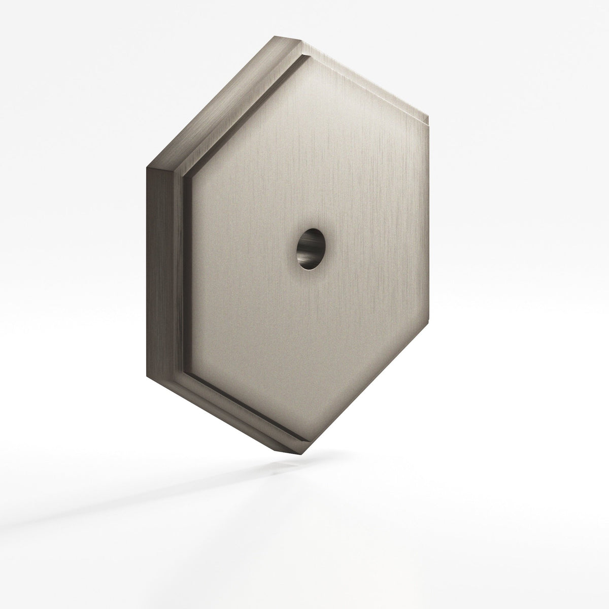 Colonial Bronze 9626 Stepped Hexagonal Backplate, 1-1/4 in, for 8-32 Screw - Matte Pewter