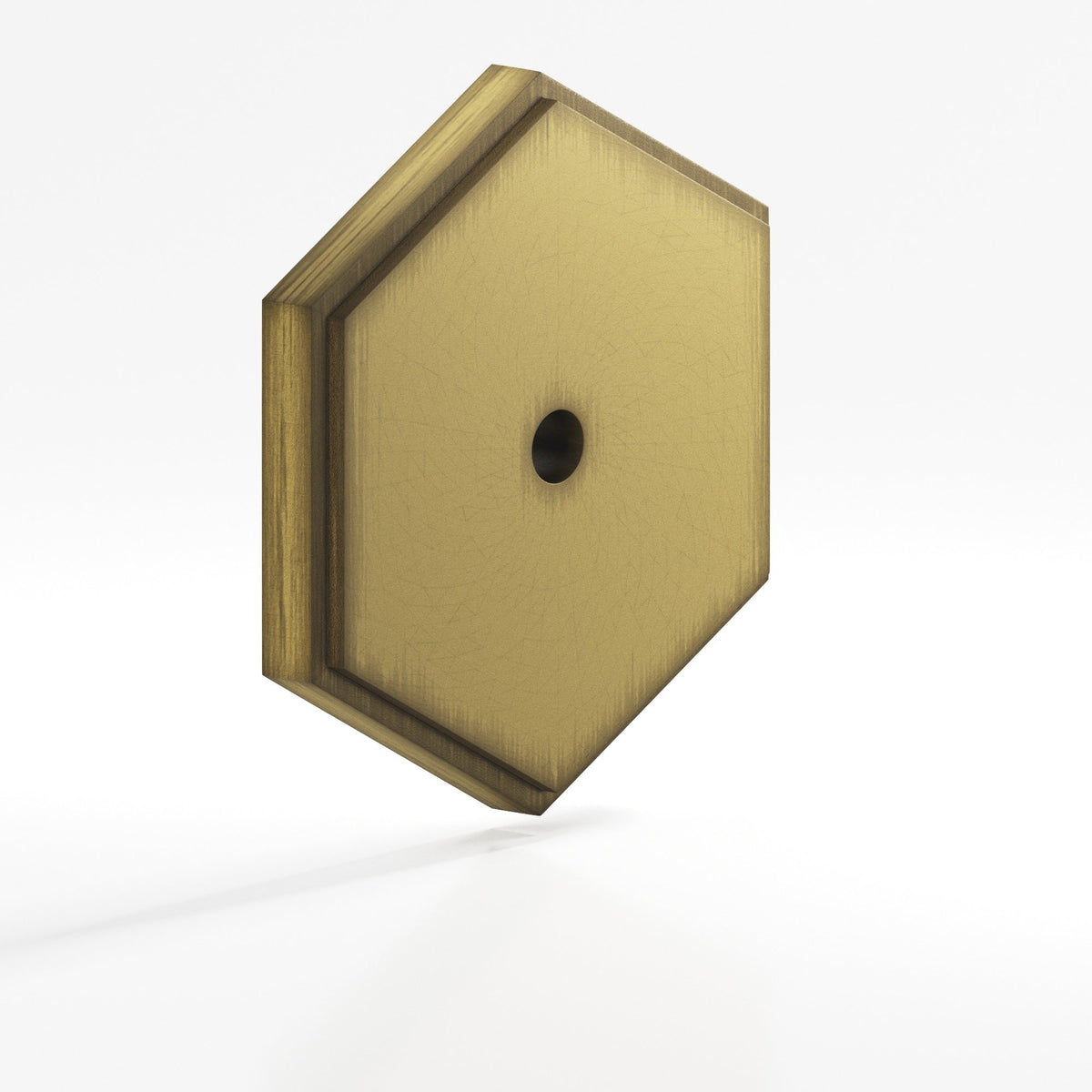 Colonial Bronze 9628 Stepped Hexagonal Backplate, 1-3/4 in, for 8-32 Screw - Matte Antique Satin Brass