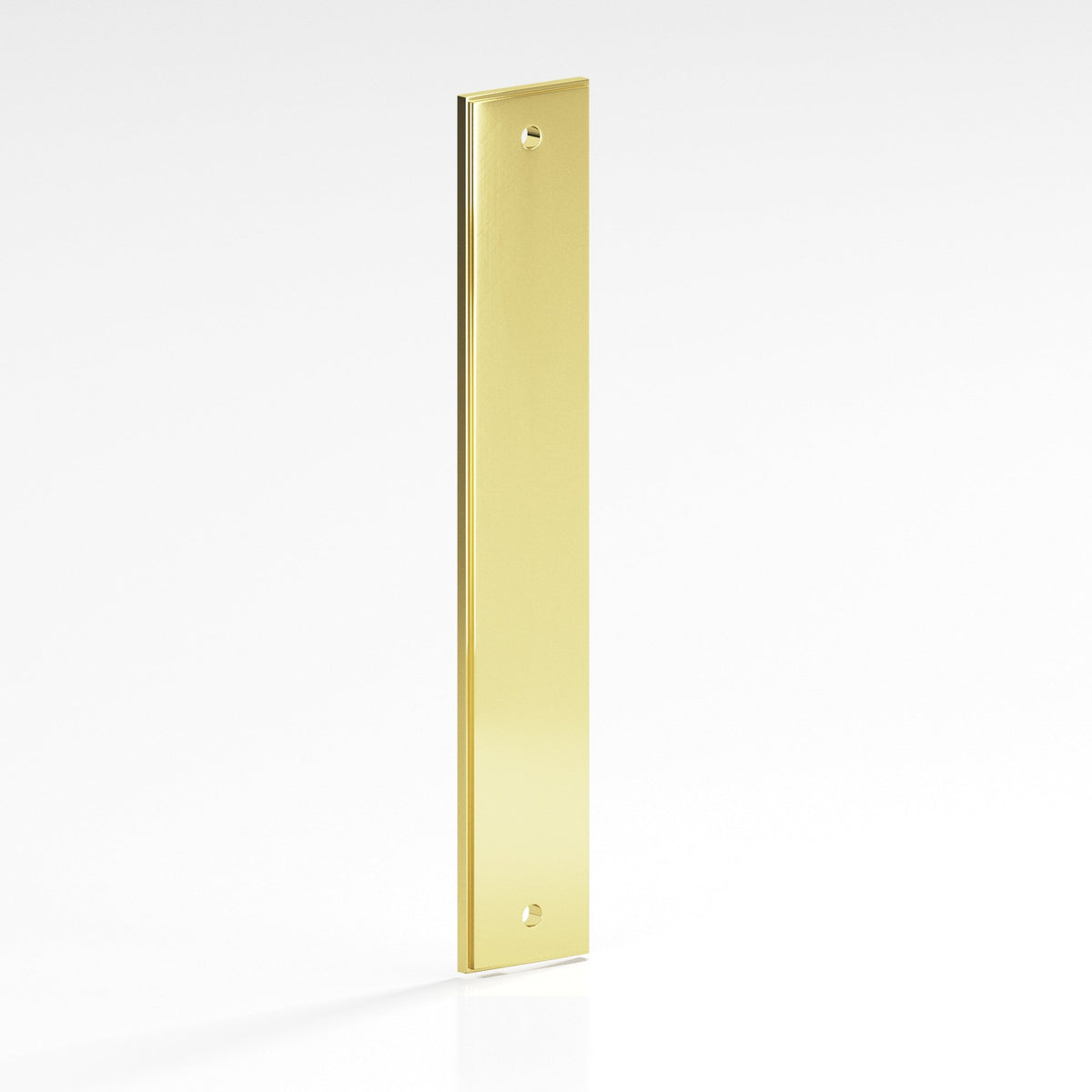Colonial Bronze 9944 Stepped Rectangular Backplate, 1-1/2 in Wide, for 1/4-20 Screws - Polished Brass