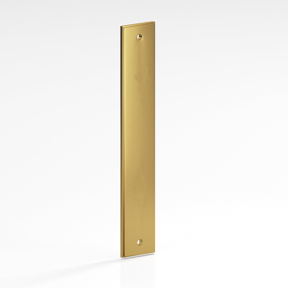 Colonial Bronze 9944 Stepped Rectangular Backplate, 1-1/2 in Wide, for 1/4-20 Screws - Satin Brass