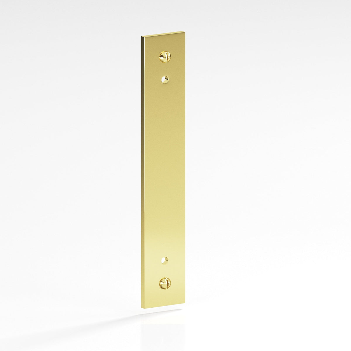Colonial Bronze 9847 Rectangular Backplate with Exposed Screws, 2 in Wide, for 8-32 Screws - Polished Brass