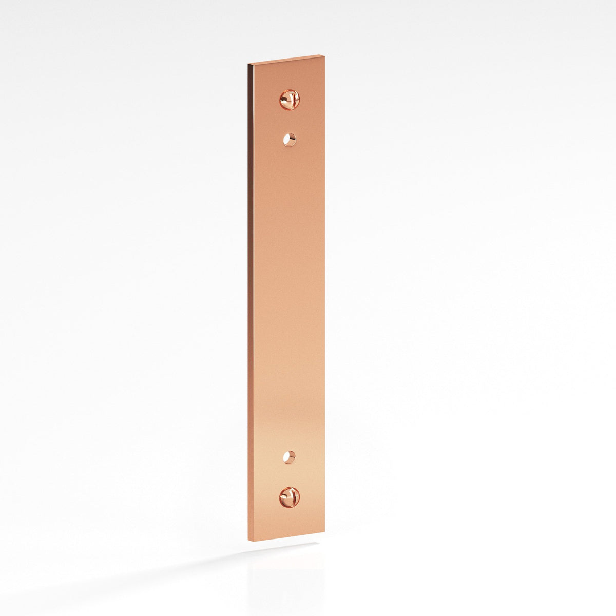 Colonial Bronze 9947 Rectangular Backplate with Exposed Screws, 1 in Wide, for 8-32 Screws - Polished Copper