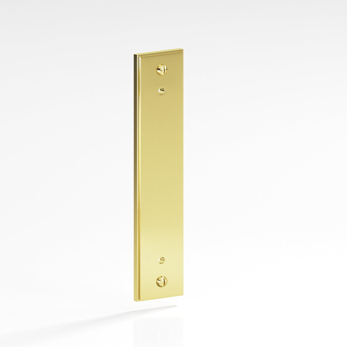Colonial Bronze 9848 Stepped Rectangular Backplate with Exposed Screws, 3/4 in Wide, for 8-32 Screws - Polished Brass