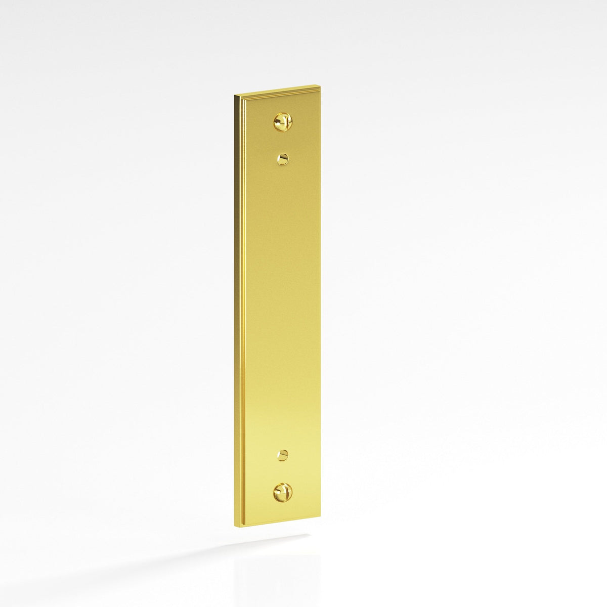 Colonial Bronze 9949 Stepped Rectangular Backplate with Exposed Screws, 1-1/4 in Wide, for 8-32 Screws - French Gold