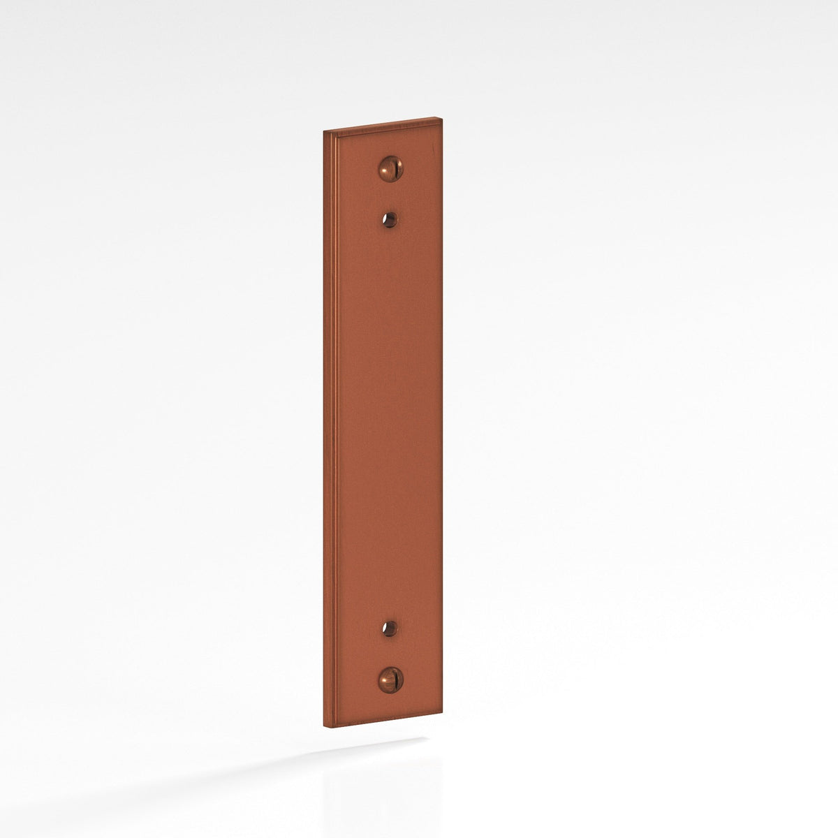 Colonial Bronze 9849 Stepped Rectangular Backplate with Exposed Screws, 2 in Wide, for 8-32 Screws - Matte Antique Copper