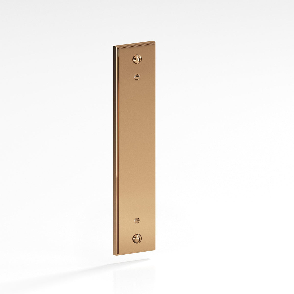 Colonial Bronze 9848 Stepped Rectangular Backplate with Exposed Screws, 3/4 in Wide, for 8-32 Screws - Polished Bronze