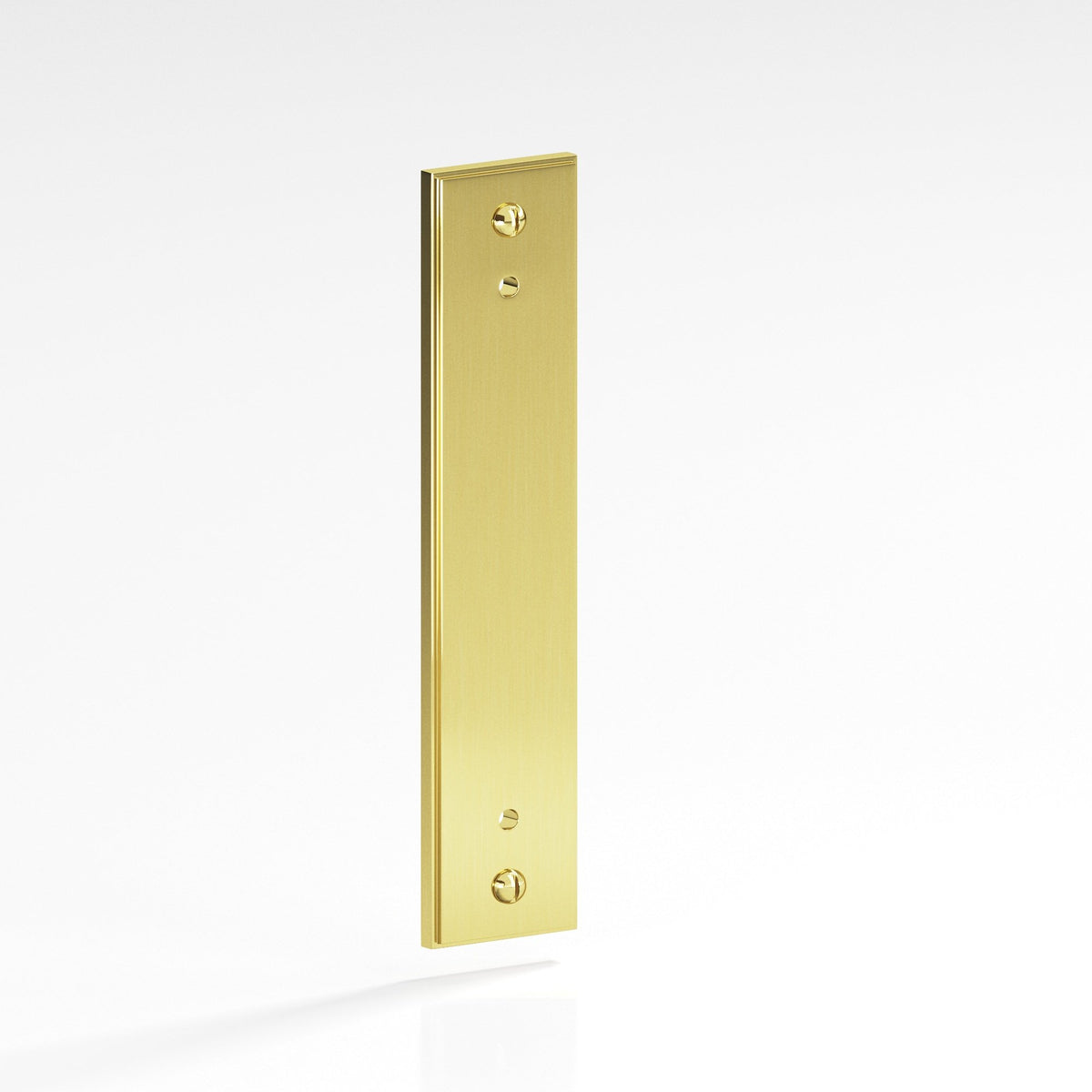Colonial Bronze 9949 Stepped Rectangular Backplate with Exposed Screws, 1-1/4 in Wide, for 8-32 Screws - Unlacquered Polished Brass