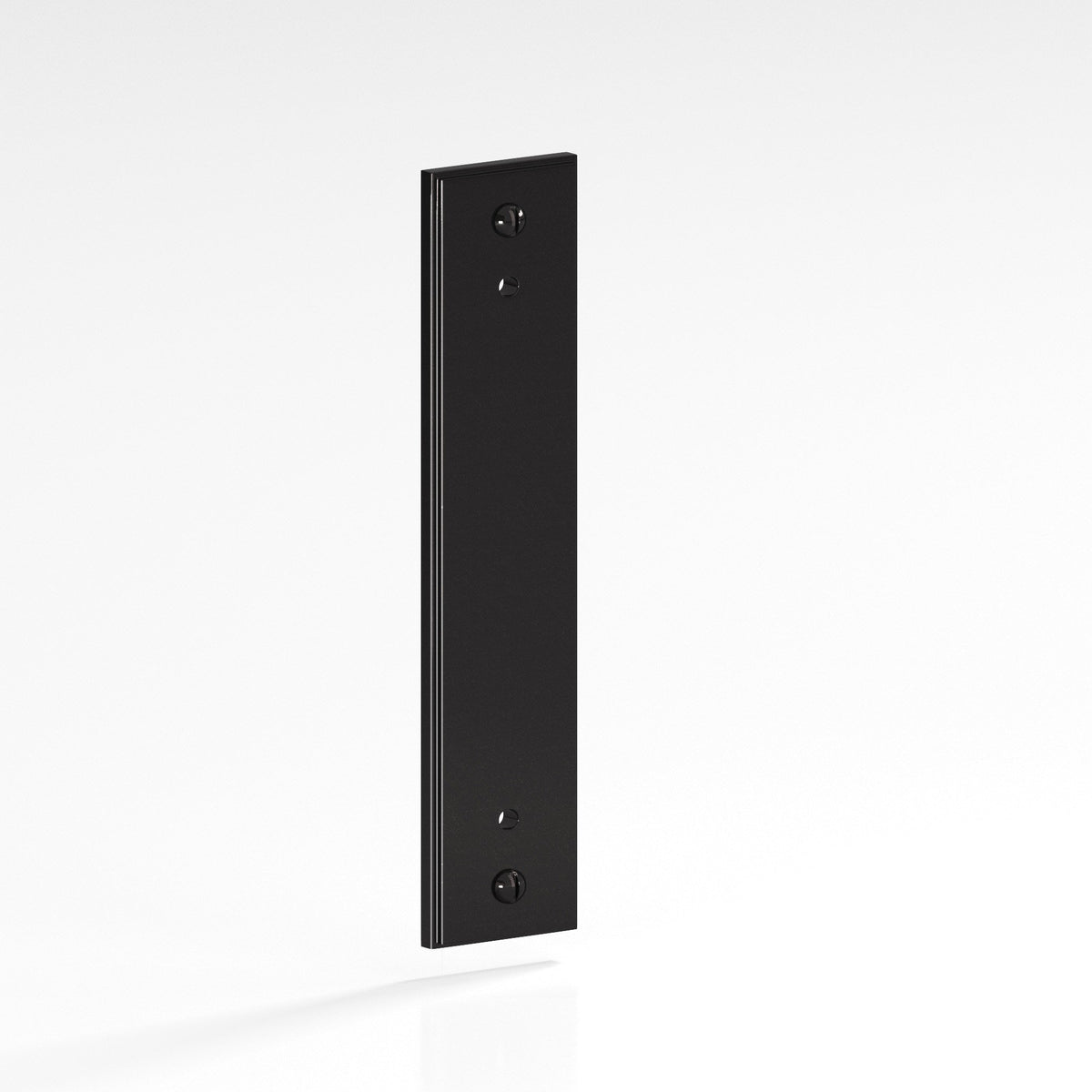 Colonial Bronze 9849 Stepped Rectangular Backplate with Exposed Screws, 2 in Wide, for 8-32 Screws - Satin Black