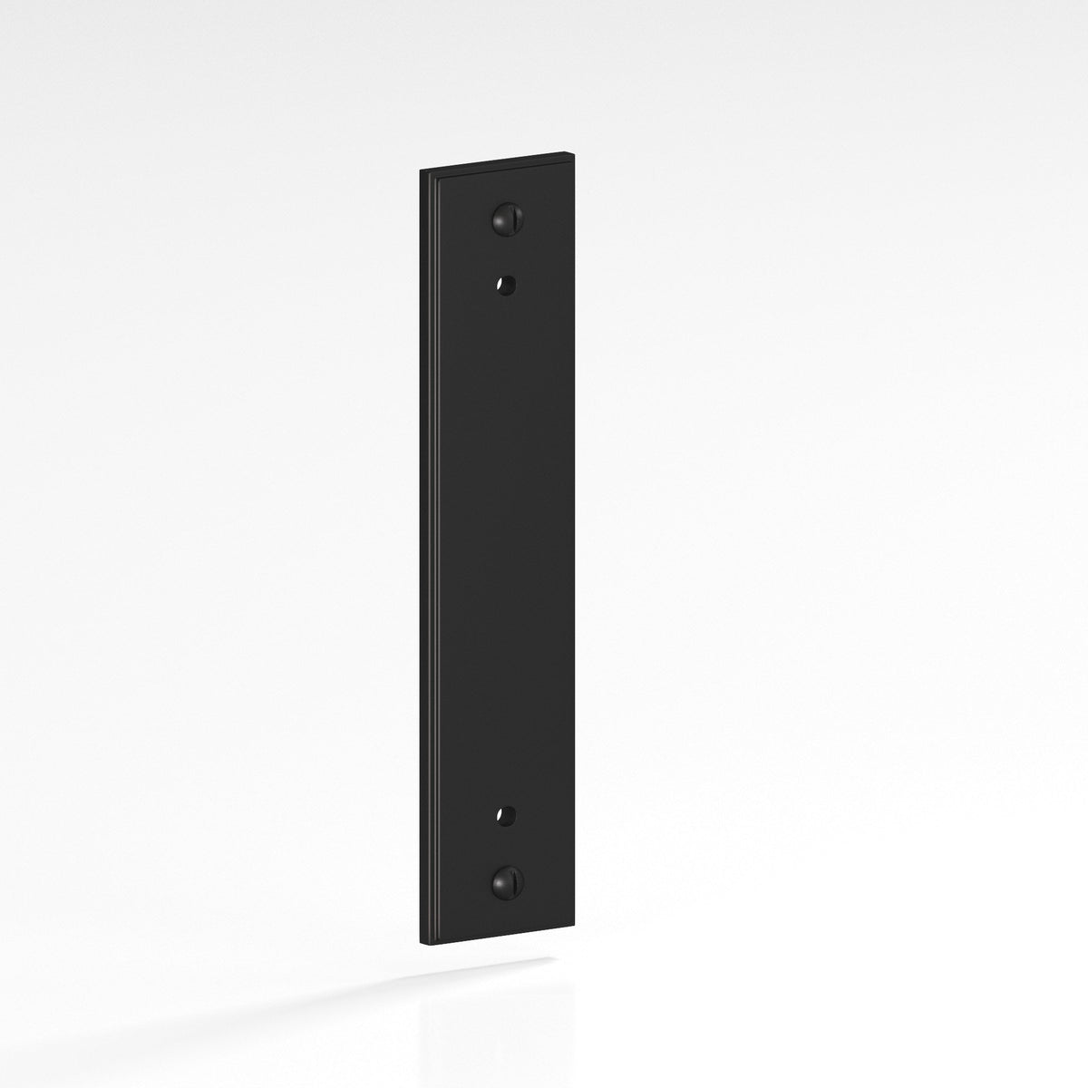 Colonial Bronze 9949 Stepped Rectangular Backplate with Exposed Screws, 1-1/4 in Wide, for 8-32 Screws - Matte Satin Black