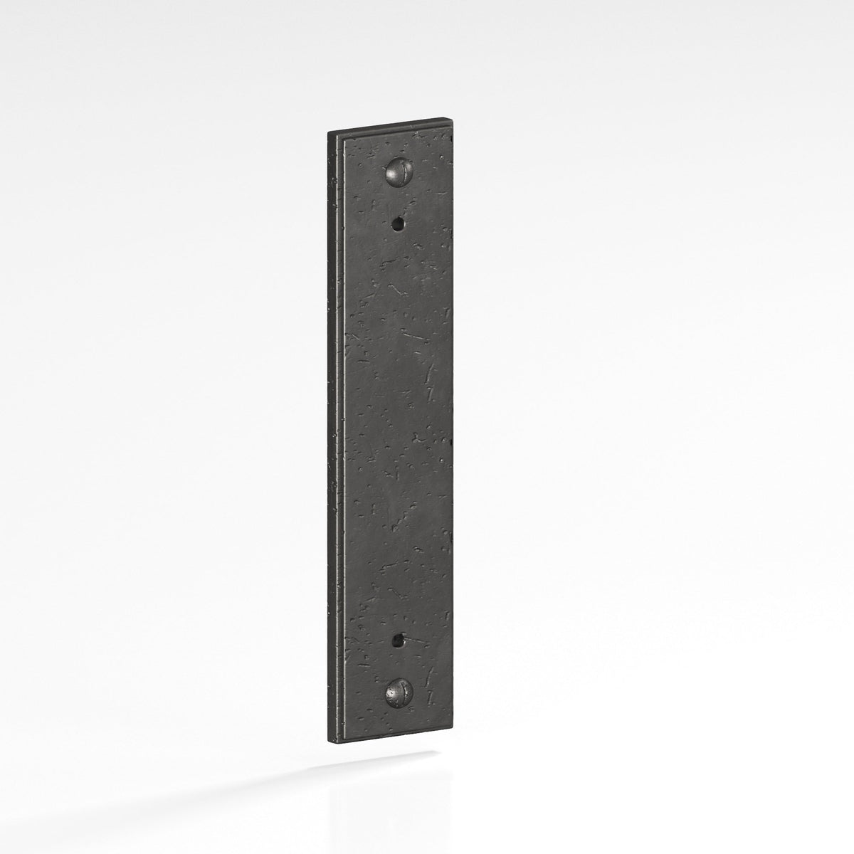 Colonial Bronze 9949 Stepped Rectangular Backplate with Exposed Screws, 1-1/4 in Wide, for 8-32 Screws - Distressed Satin Black