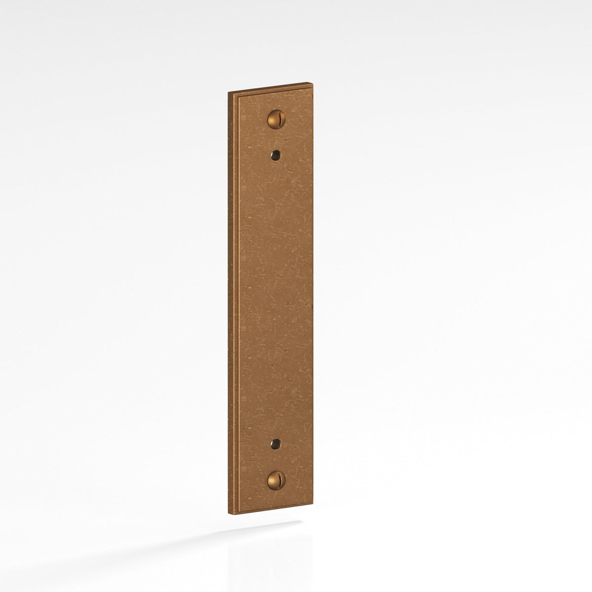 Colonial Bronze 9848 Stepped Rectangular Backplate with Exposed Screws, 3/4 in Wide, for 8-32 Screws - Distressed Light Statuary Bronze