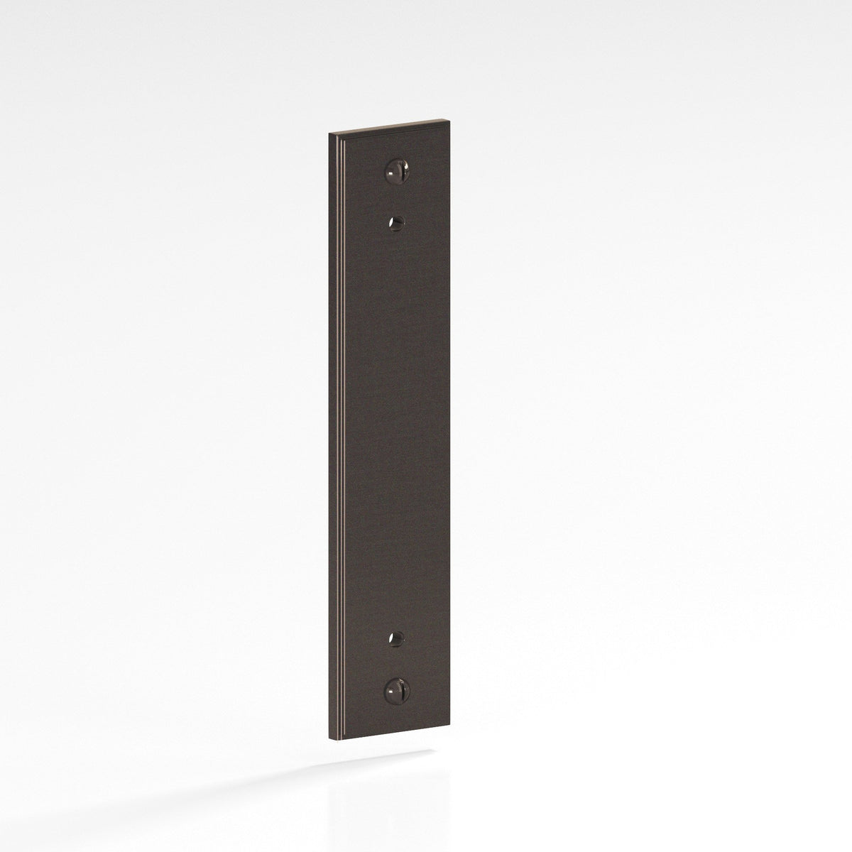 Colonial Bronze 9849 Stepped Rectangular Backplate with Exposed Screws, 2 in Wide, for 8-32 Screws - Dark Statuary Bronze