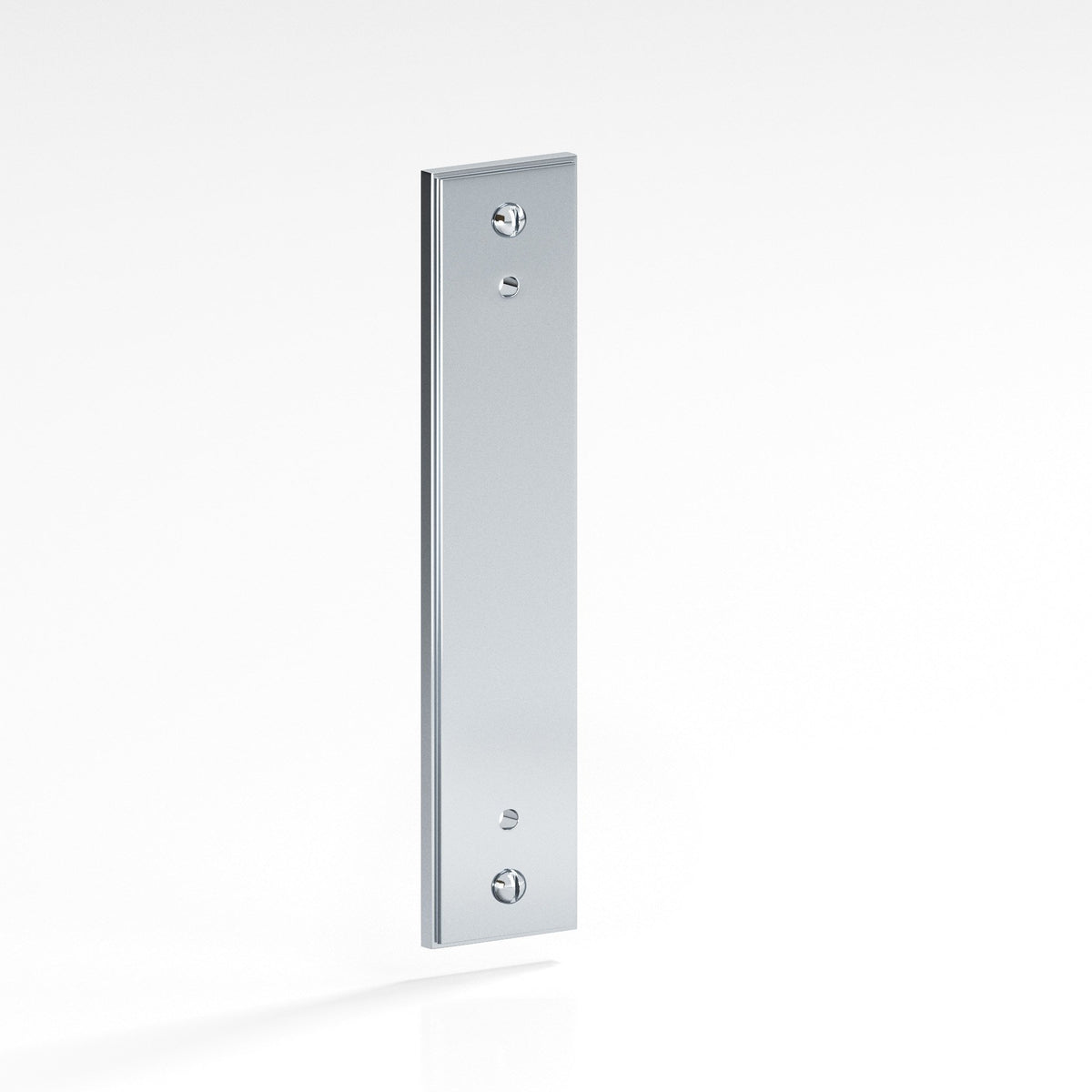 Colonial Bronze 9848 Stepped Rectangular Backplate with Exposed Screws, 3/4 in Wide, for 8-32 Screws - Polished Chrome