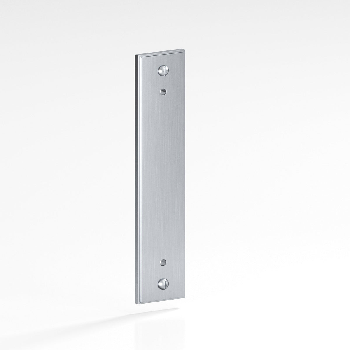 Colonial Bronze 9848 Stepped Rectangular Backplate with Exposed Screws, 3/4 in Wide, for 8-32 Screws - Satin Chrome