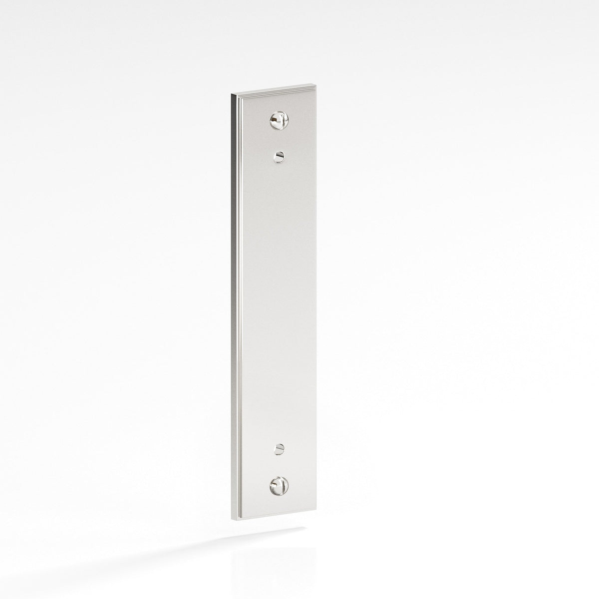 Colonial Bronze 9848 Stepped Rectangular Backplate with Exposed Screws, 3/4 in Wide, for 8-32 Screws - Polished Nickel