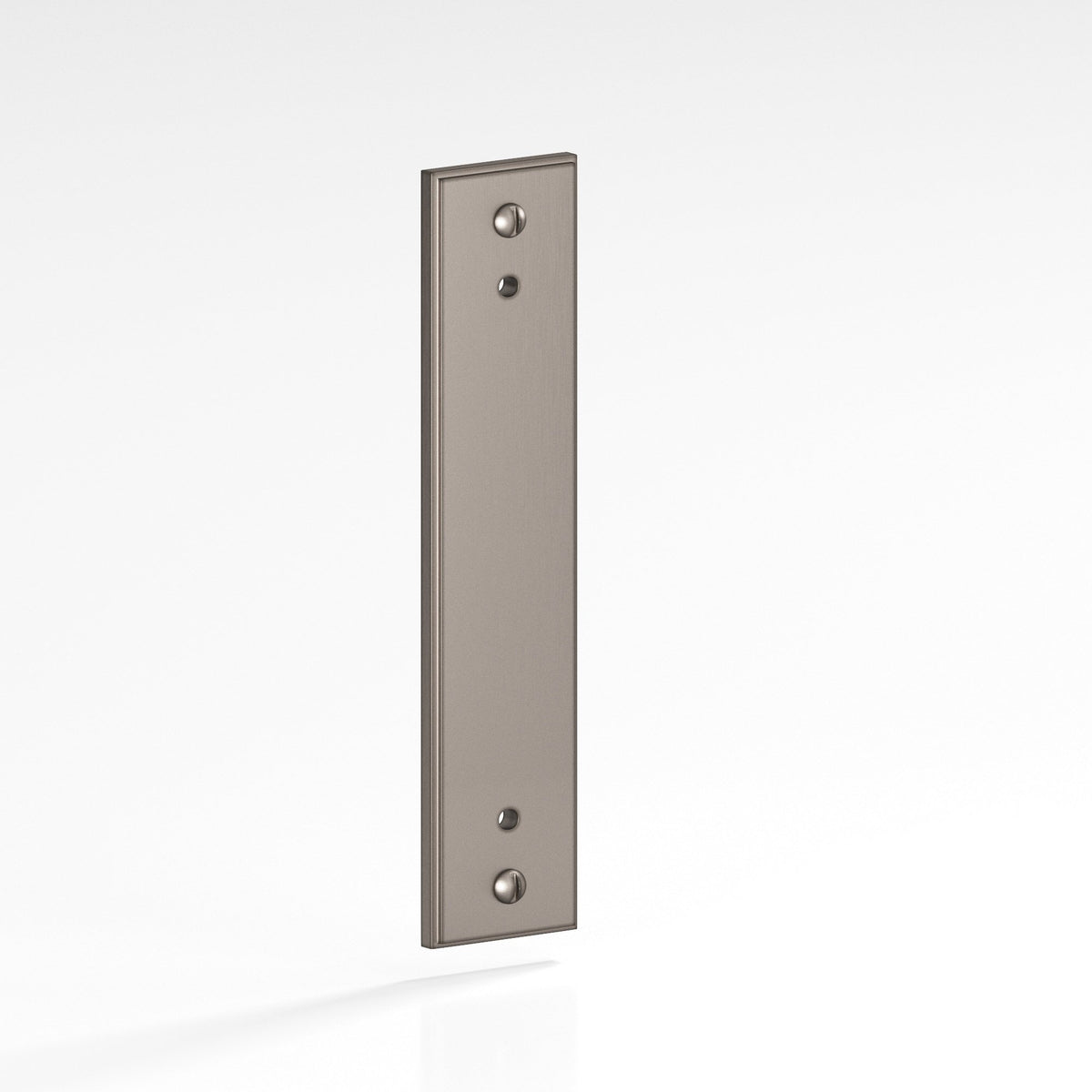 Colonial Bronze 9848 Stepped Rectangular Backplate with Exposed Screws, 3/4 in Wide, for 8-32 Screws - Pewter